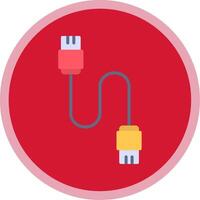 Database Cable Flat Multi Circle Icon vector