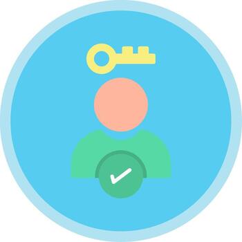 Authentication Flat Multi Circle Icon vector