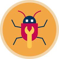 Bug Fixing Flat Multi Circle Icon vector