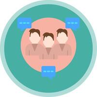Seo Group Chat Flat Multi Circle Icon vector