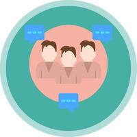 Seo Group Chat Flat Multi Circle Icon vector