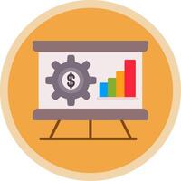 Money Analytics Flat Multi Circle Icon vector