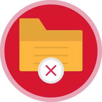 Delete File Flat Multi Circle Icon vector