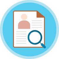 Worker Search Flat Multi Circle Icon vector