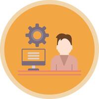 Admin Work Flat Multi Circle Icon vector