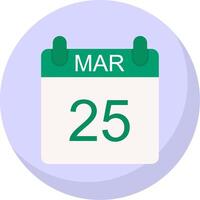 marzo plano burbuja icono vector