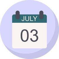 July Flat Bubble Icon vector