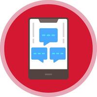 Mobile Chat Info Flat Multi Circle Icon vector