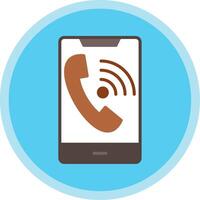 Wifi Call Flat Multi Circle Icon vector