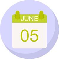 June Flat Bubble Icon vector