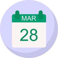 marzo plano burbuja icono vector