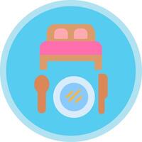 Bed And Breakfast Flat Multi Circle Icon vector