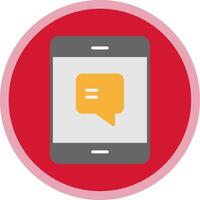 Text Message Flat Multi Circle Icon vector
