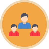 Busines Leader Flat Multi Circle Icon vector