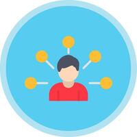 Communities Networks Flat Multi Circle Icon vector