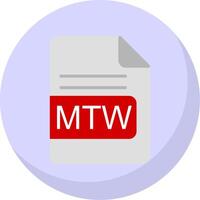 MTW File Format Flat Bubble Icon vector