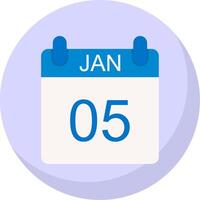 January Flat Bubble Icon vector