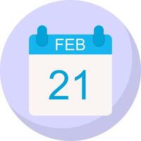 February Flat Bubble Icon vector