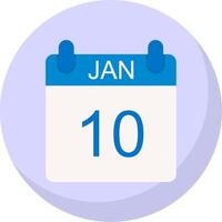 January Flat Bubble Icon vector