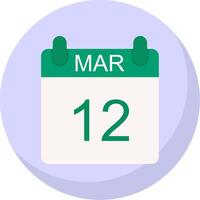 marzo plano burbuja icono vector