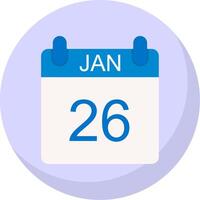 January Flat Bubble Icon vector