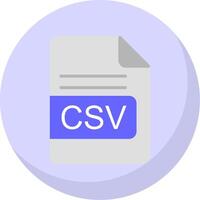 csv archivo formato plano burbuja icono vector