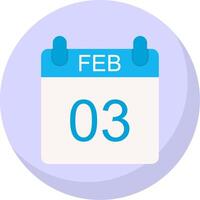 February Flat Bubble Icon vector