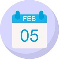 February Flat Bubble Icon vector