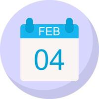 February Flat Bubble Icon vector