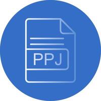 ppj archivo formato plano burbuja icono vector