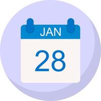 January Flat Bubble Icon vector