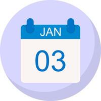 January Flat Bubble Icon vector