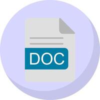 DOC File Format Flat Bubble Icon vector