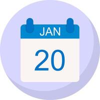 January Flat Bubble Icon vector