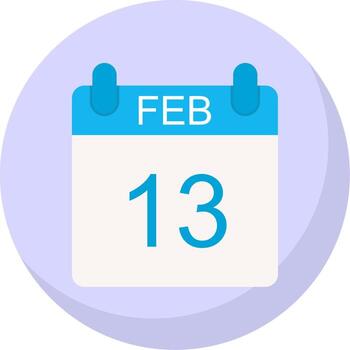 February Flat Bubble Icon vector
