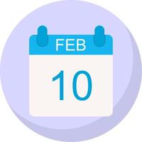 febrero plano burbuja icono vector