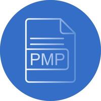 pmp archivo formato plano burbuja icono vector