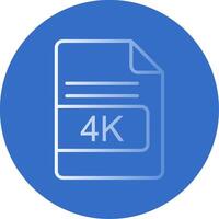 4K File Format Flat Bubble Icon vector