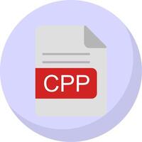 cpp archivo formato plano burbuja icono vector