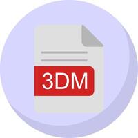 3DM File Format Flat Bubble Icon vector