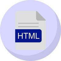 HTML File Format Flat Bubble Icon vector