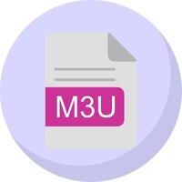 m3u archivo formato plano burbuja icono vector