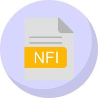 nfi archivo formato plano burbuja icono vector