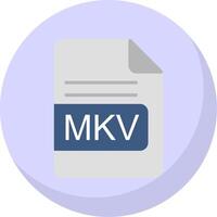 mkv archivo formato plano burbuja icono vector