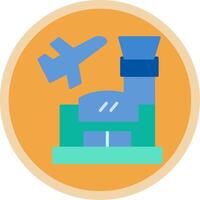 aeropuerto plano multi circulo icono vector