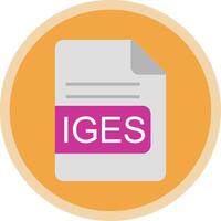 IGES File Format Flat Multi Circle Icon vector