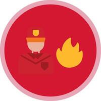 Firefighter Flat Multi Circle Icon vector