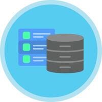 Databases Flat Multi Circle Icon vector