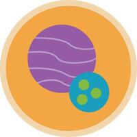 Planet Flat Multi Circle Icon vector