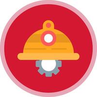 Saftey Helmet Flat Multi Circle Icon vector